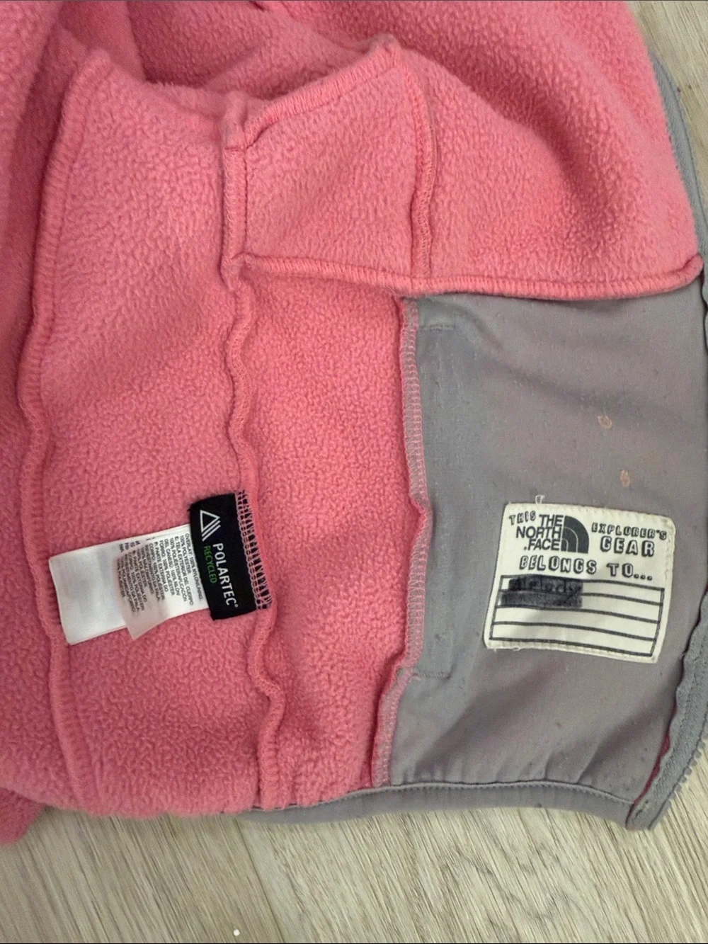The North Face Toddler Pink Gray Fleece Zip Jacket Size 3T